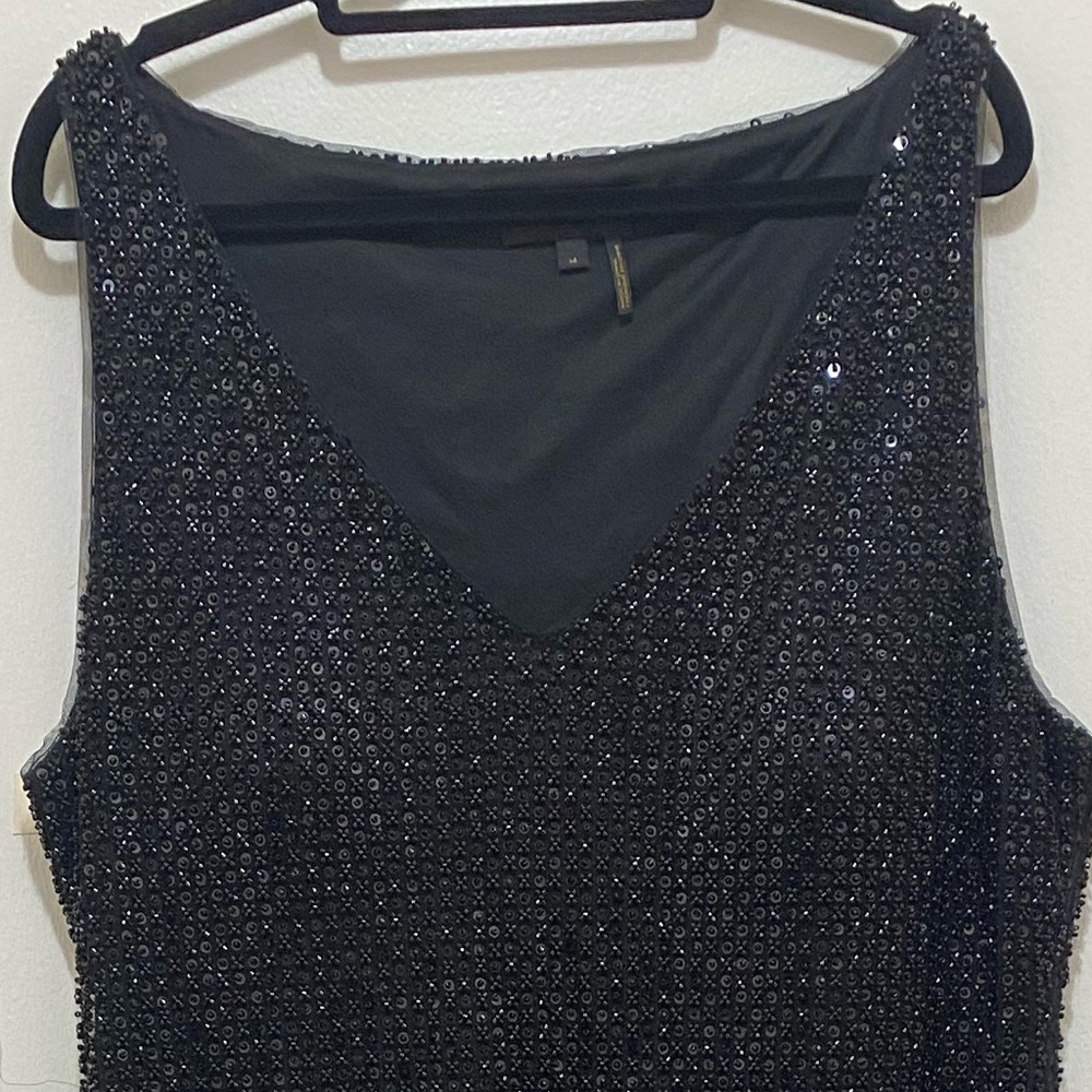 NWOT Donna Karan New York Navy Blue Embellished, Beaded Maxi Dress Size 14. - Picture 7 of 11